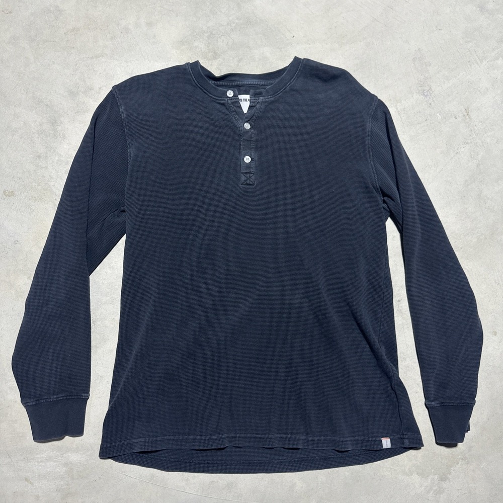 The Normal Brand Henley Shirt Men's SZ Medium Waffle 100% Cotton Long Sleeve